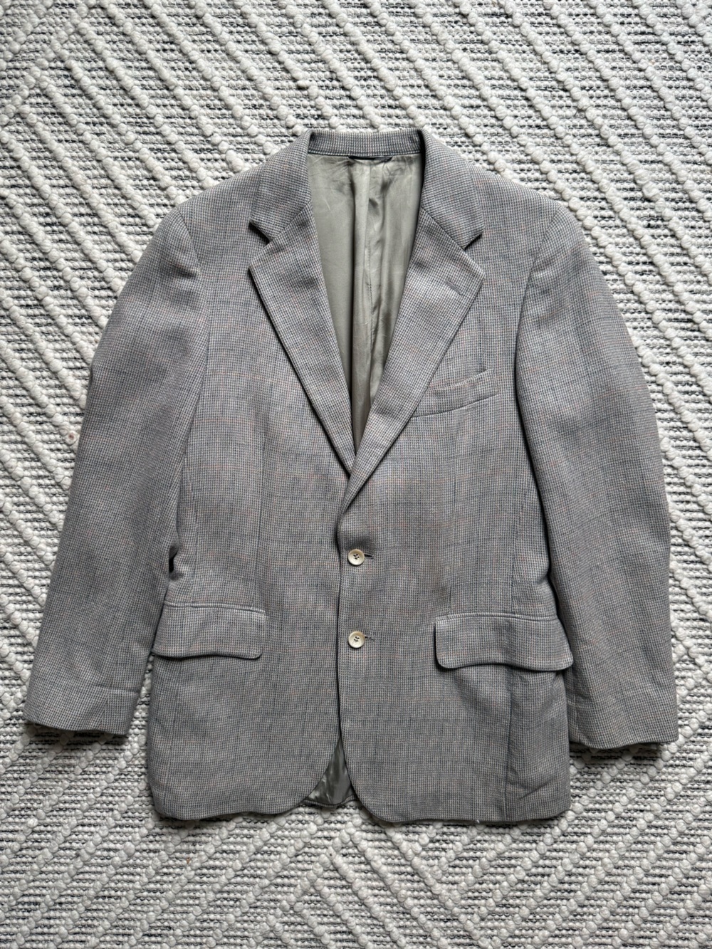 Vintage Polo University Club Ralph Lauren USA Taupe Plaid Tweed Sport Coat 38R
